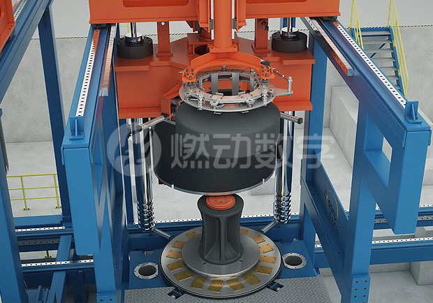自動(dòng)更換模具液壓硫化機(jī)三維動(dòng)畫